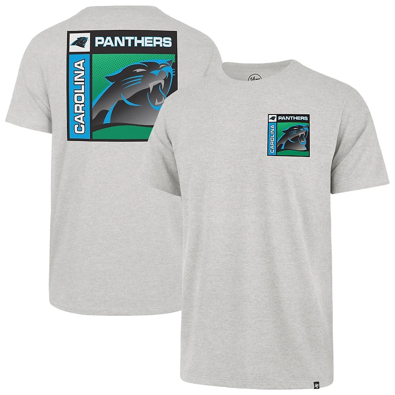 Men's '47  Gray Carolina Panthers Chrome Plate Franklin T-Shirt