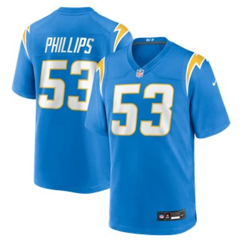 Men's Nike Del'Shawn Phillips  Powder Blue Los Angeles Chargers Team Game Jersey