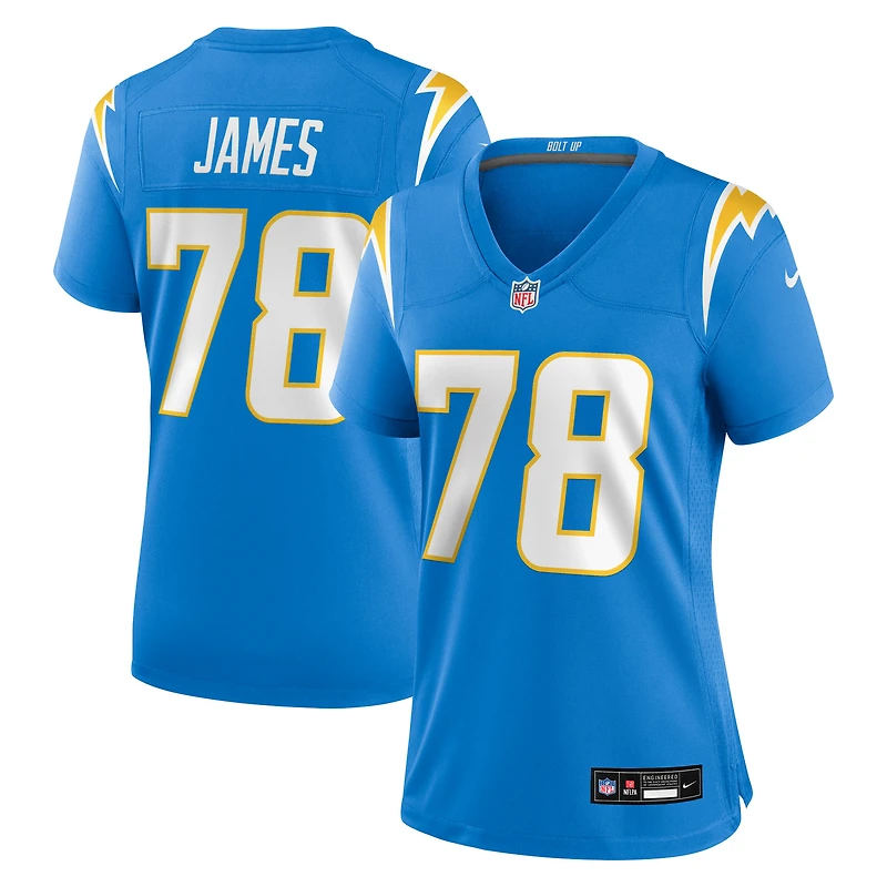 Women's Nike Andre James Powder Blue Los Angeles Chargers Team Game Jersey
