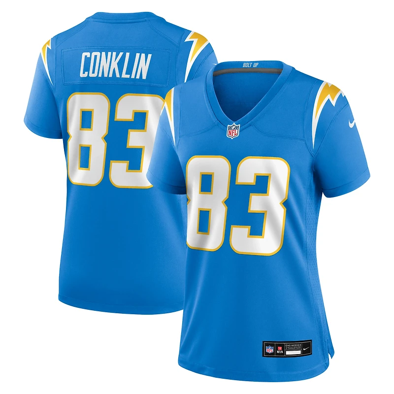 Women's Nike Tyler Conklin  Powder Blue Los Angeles Chargers Team Game Jersey