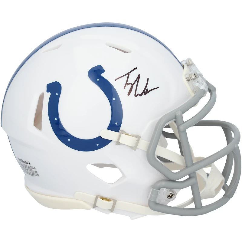 Tyler Warren Indianapolis Colts Autographed Riddell Speed Mini Helmet
