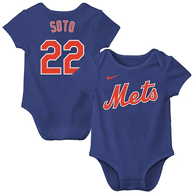 Newborn Nike Juan Soto Royal New York Mets Name & Number Fuse Bodysuit