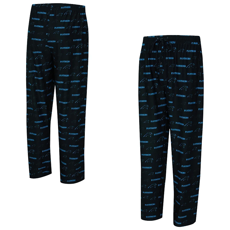 Men's Concepts Sport Black Carolina Panthers Mosaic All Over Print Pants