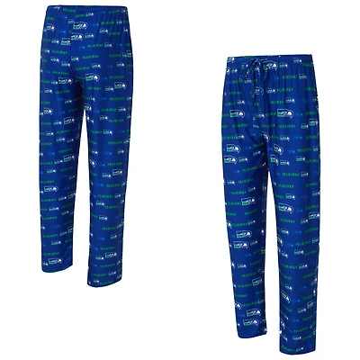 Men's Concepts Sport Royal Seattle Seahawks Retro Mosaic Allover Print Knit Pants