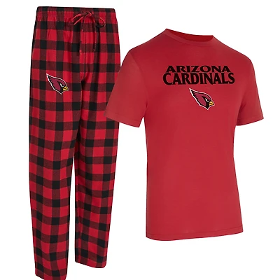 Men's Concepts Sport Cardinal/Black Arizona Cardinals Avondale T-Shirt & Flannel Pants Set