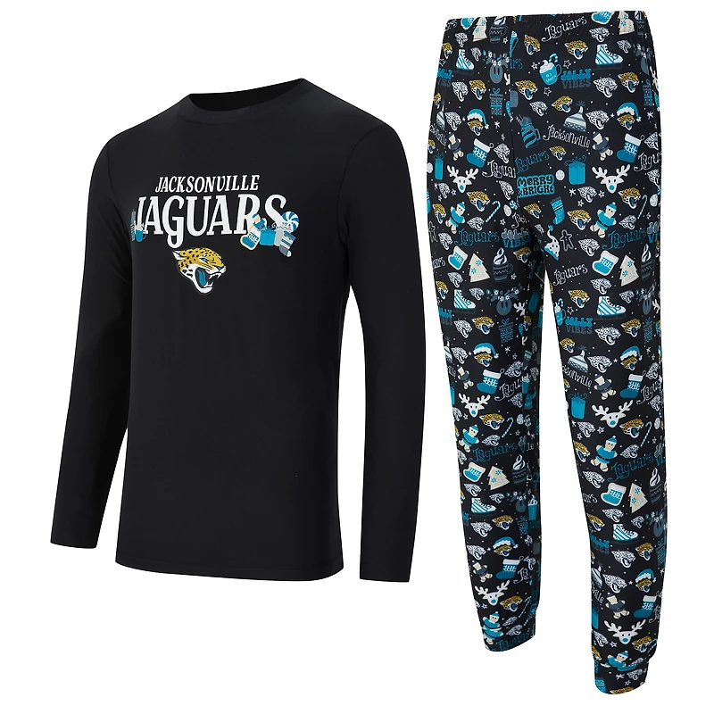 Men's Concepts Sport Black Jacksonville Jaguars Chestnut Long Sleeve Top & Pants Set