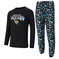 Men's Concepts Sport  Black Jacksonville Jaguars Chestnut Long Sleeve Top & Pants Set