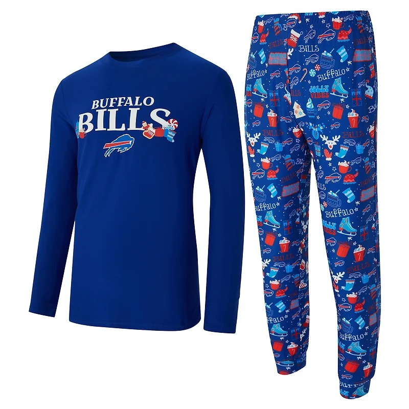 Men's Concepts Sport  Royal Buffalo Bills Chestnut Long Sleeve Top & Pants Set