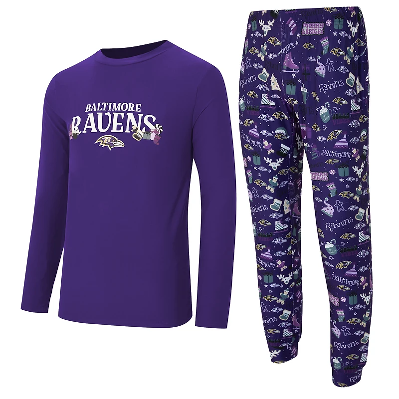 Men's Concepts Sport Purple Baltimore Ravens Chestnut Long Sleeve Top & Pants Set