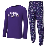 Men's Concepts Sport  Purple Baltimore Ravens Chestnut Long Sleeve Top & Pants Set