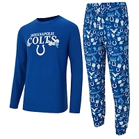 Men's Concepts Sport  Royal Indianapolis Colts Chestnut Long Sleeve Top & Pants Set