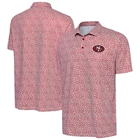 Men's Antigua Scarlet San Francisco 49ers Field Ditsy Polo