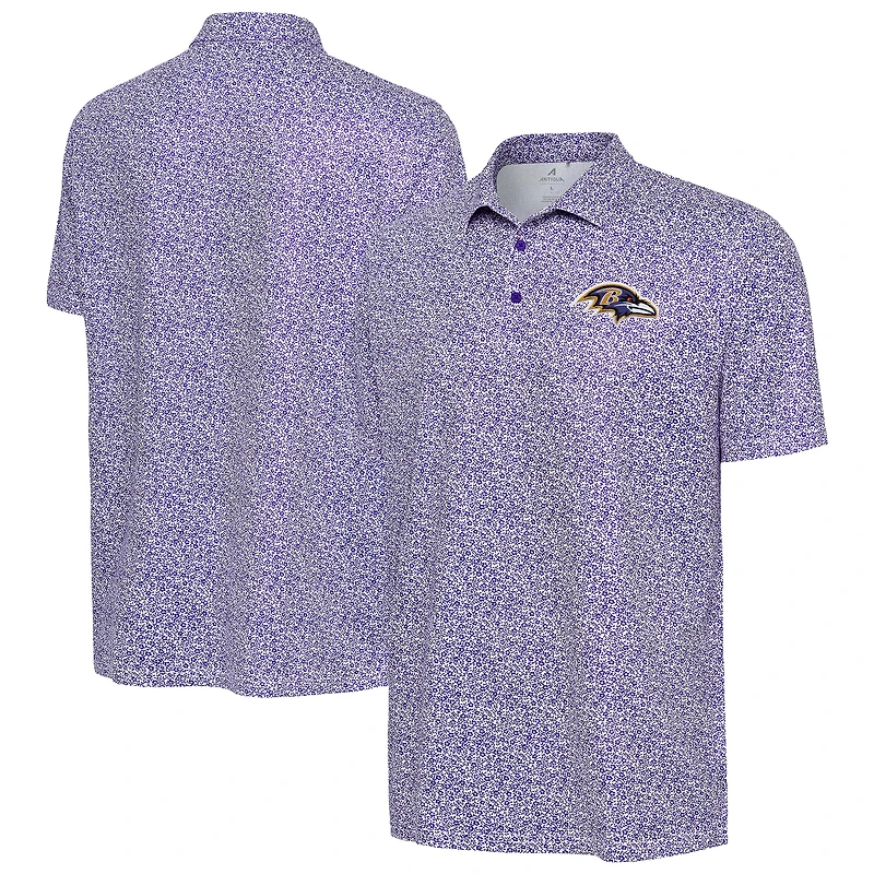 Men's Antigua Purple Baltimore Ravens Field Ditsy Polo