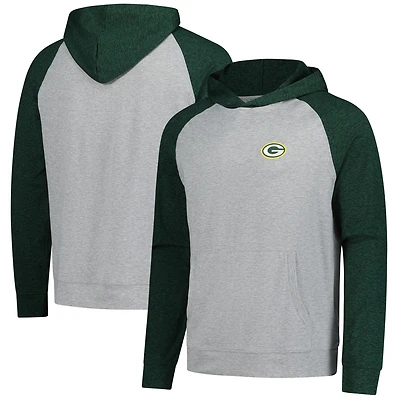 Men's Antigua Heather Gray/Black Green Bay Packers Urgent Pullover Hoodie