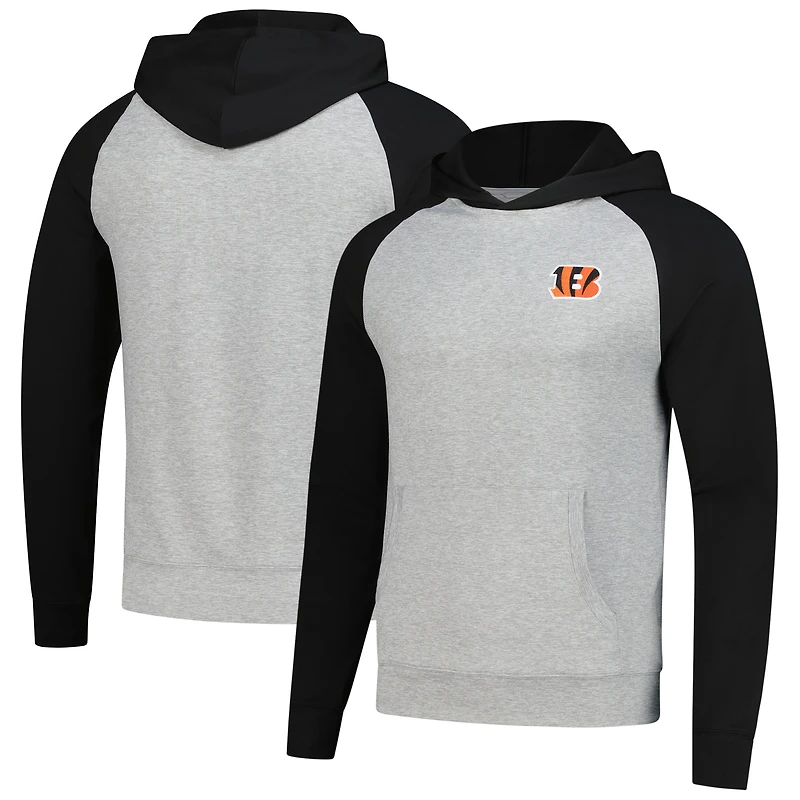 Men's Antigua Heather Gray/Black Cincinnati Bengals Urgent Pullover Hoodie
