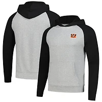 Men's Antigua Heather Gray/Black Cincinnati Bengals Urgent Pullover Hoodie