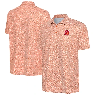 Men's Antigua Orange Tampa Bay Buccaneers Throwback Field Ditsy Polo