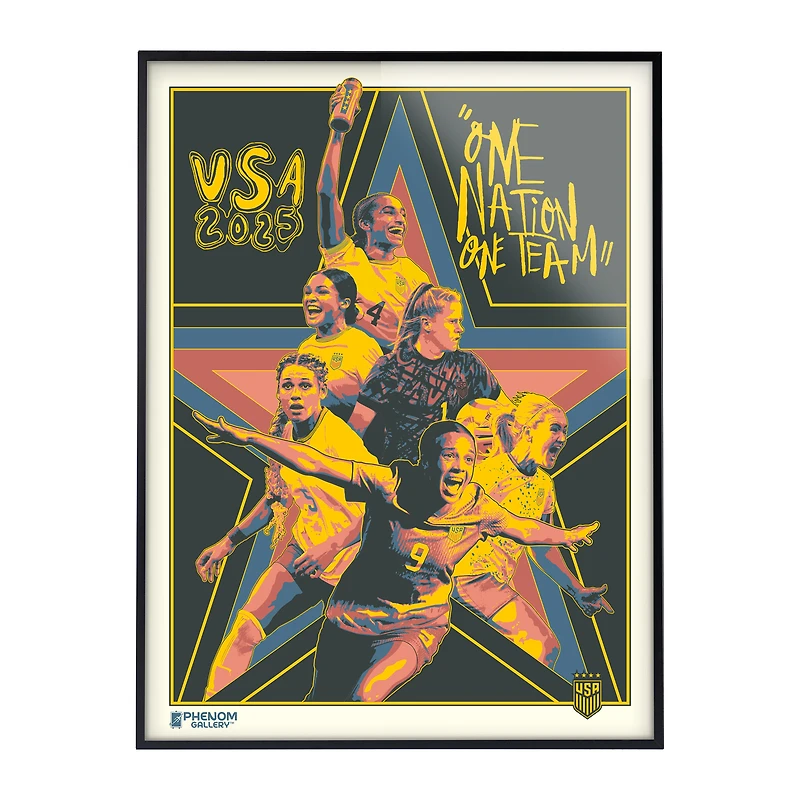 Phenom Gallery USWNT 2025 Players 18" x 24" Framed Serigraph