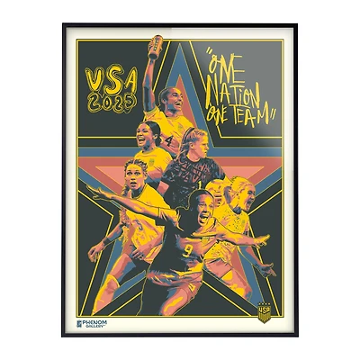 Phenom Gallery USWNT 2025 Players 18" x 24" Framed Serigraph
