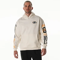Unisex The Wild Collective  Cream Green Bay Packers Stacked Graphic Sleeve Fleece Hoodie