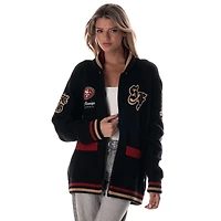 Unisex The Wild Collective Black San Francisco 49ers Jacquard Full-Zip Sweater