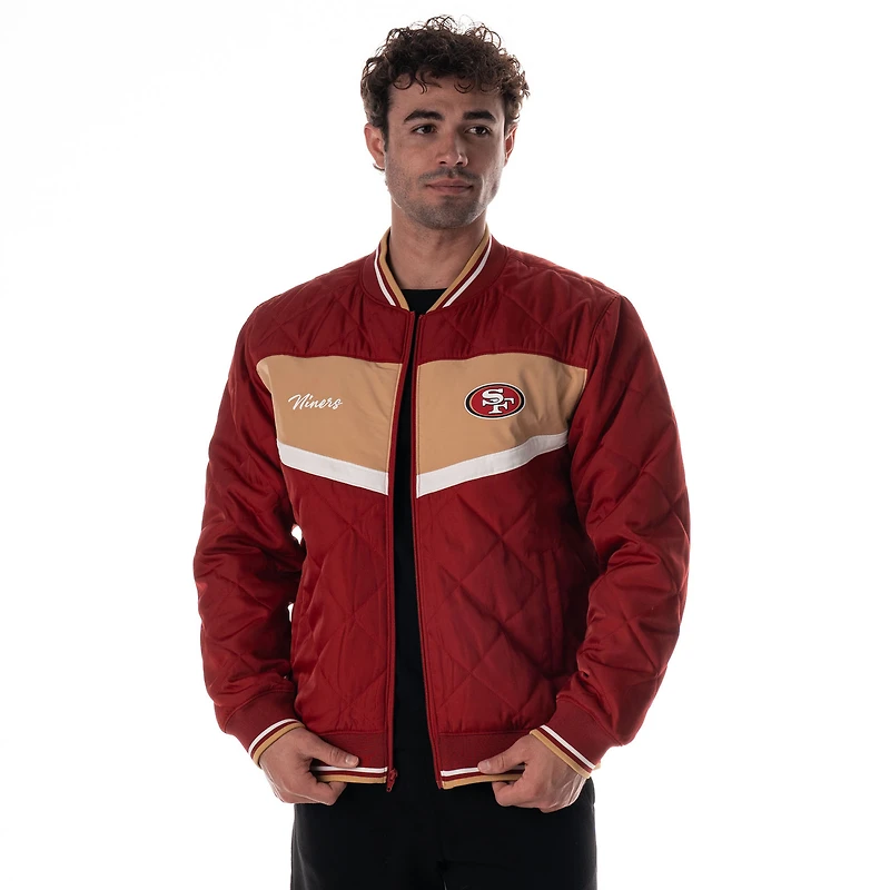 Unisex The Wild Collective Scarlet San Francisco 49ers Quilted Nylon Puffer Jacket