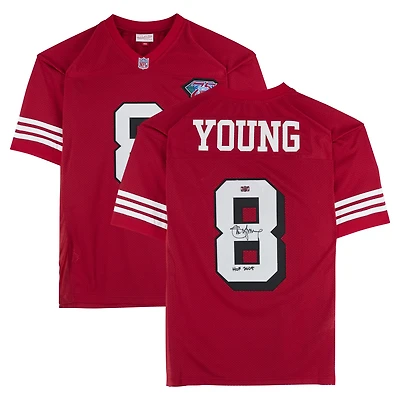 Steve Young San Francisco 49ers Autographed Scarlet Mitchell & Ness 1994 Authentic Jersey with "HOF 2005" Inscriptions