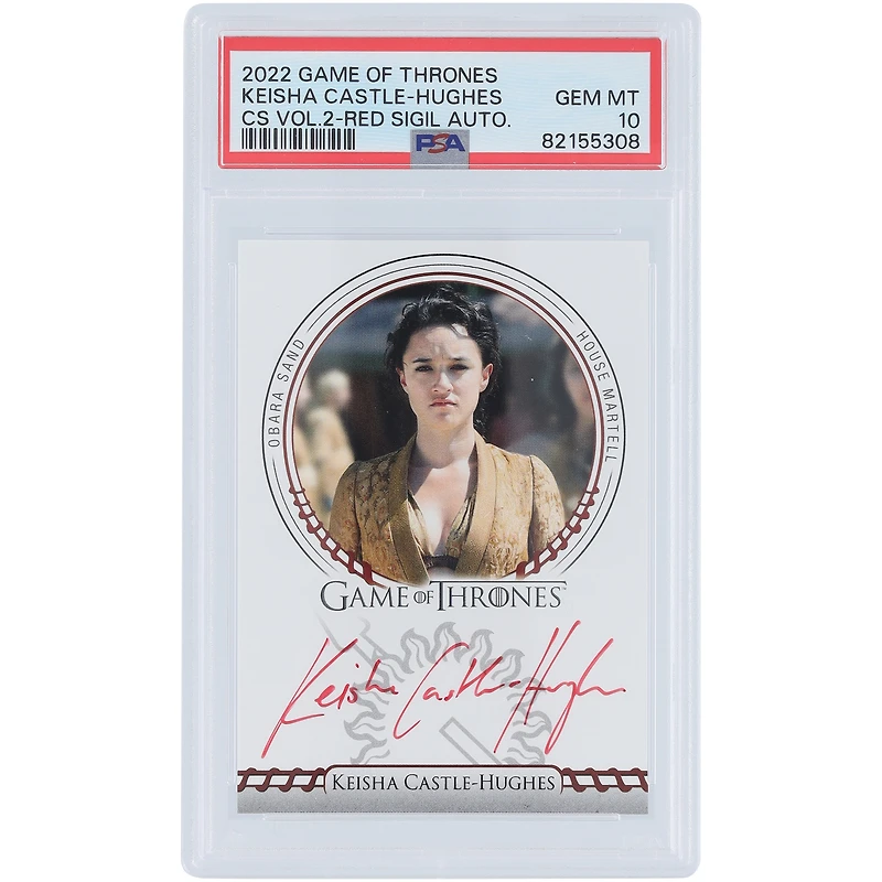 Keisha Castle-Hughes Autographed 2022 Game of Thrones Red Ink #NNO PSA Authenticated 10 Card
