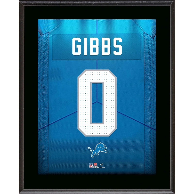 Jahmyr Gibbs Detroit Lions 10.5" x 13" Alternate Jersey Number Sublimated Player Plaque