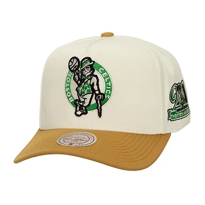Men's Mitchell & Ness  Cream Boston Celtics Ochre Dusted Double Two-Toned Pro Crown Adjustable Hat
