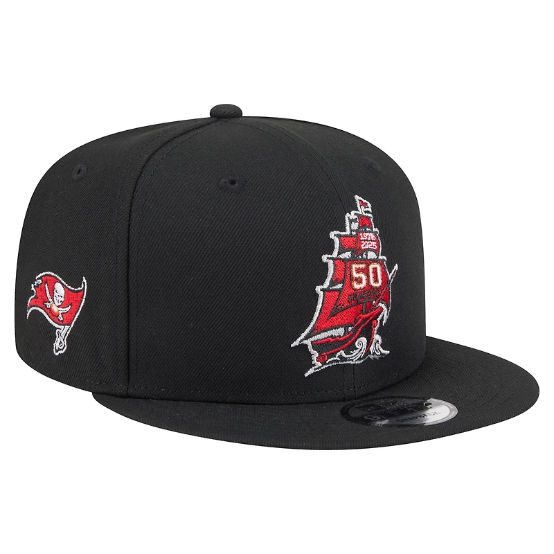 Men's New Era  Black Tampa Bay Buccaneers 50th Anniversary 9FIFTY Snapback