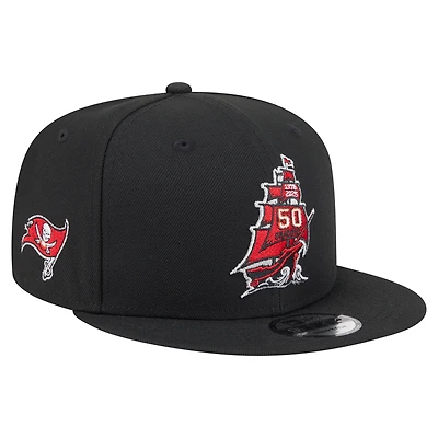 Men's New Era  Black Tampa Bay Buccaneers 50th Anniversary 9FIFTY Snapback