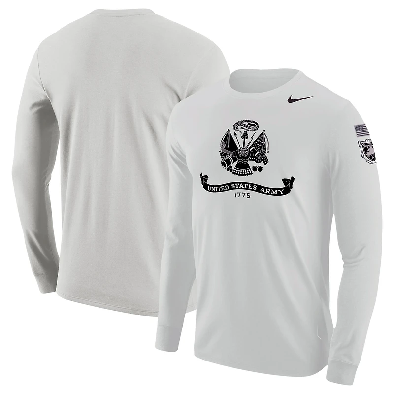Men's Nike Gray Army Black Knights Army 250 Collection Long Sleeve T-Shirt