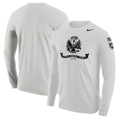 Men's Nike Gray Army Black Knights Army 250 Collection Long Sleeve T-Shirt
