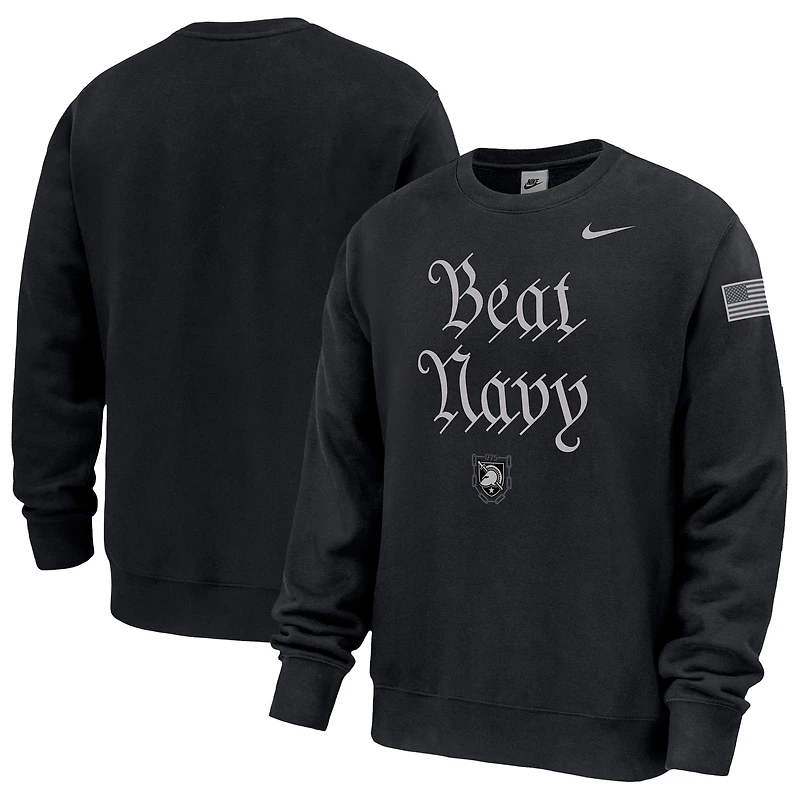 Men's Nike Black Army Black Knights Army 250 Collection Club Fleece Sweatshirt