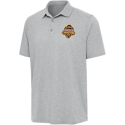 Men's Antigua Heather Gray Western Michigan Broncos 2025 NCAA Frozen Four Men's Ice Hockey National Champions Par 3 Polo