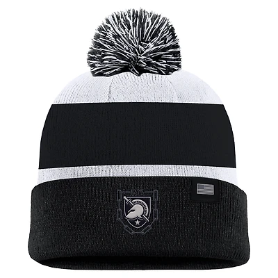 Men's Nike  Black Army Black Knights Army 250 Collection Cuffed Knit Hat with Pom