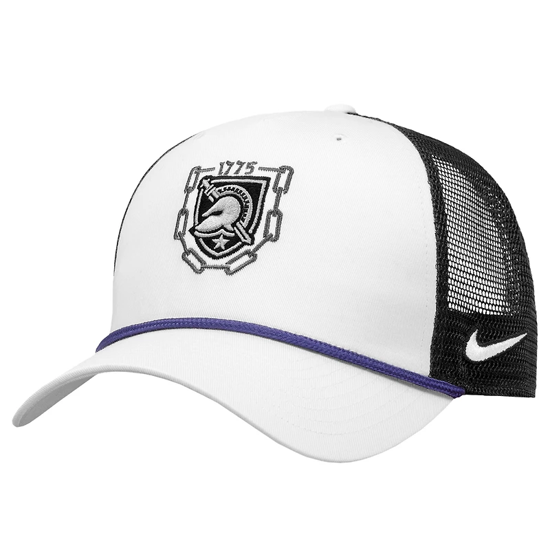 Men's Nike  White Army Black Knights Army 250 Collection Rope Adjustable Trucker Hat