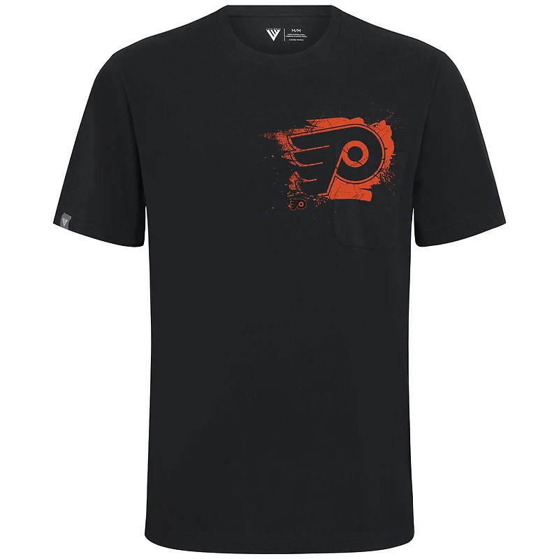 Men's Levelwear Black Philadelphia Flyers Focal Blasted T-Shirt