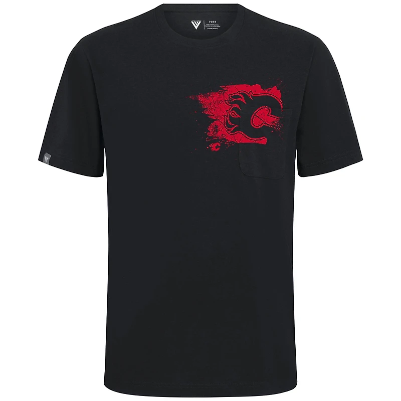 Men's Levelwear Black Calgary Flames Focal Blasted T-Shirt