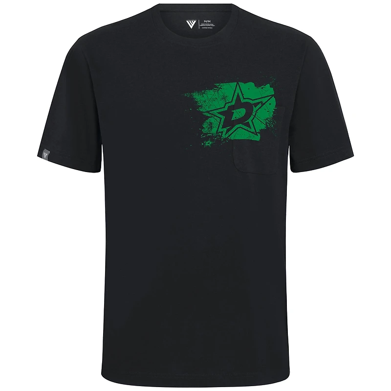 Men's Levelwear Black Dallas Stars Focal Blasted T-Shirt