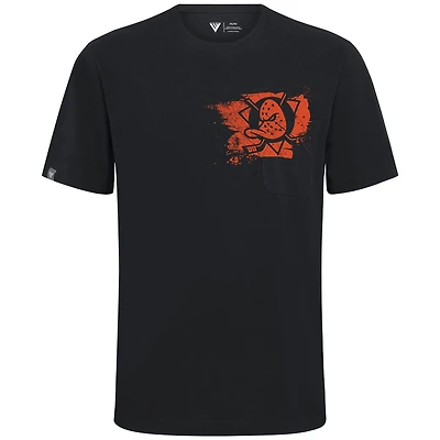 Men's Levelwear Black Anaheim Ducks Focal Blasted T-Shirt