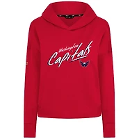 Women's Levelwear  Red Washington Capitals Sweet Sizzle Tri-Blend Cropped Pullover Hoodie