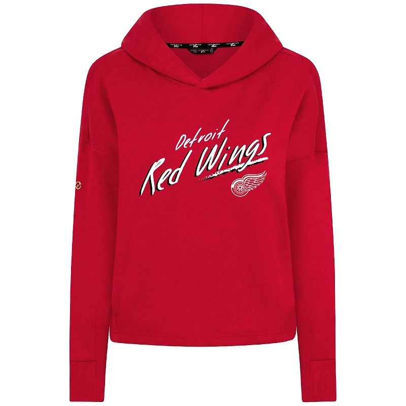Women's Levelwear Red Detroit Red Wings Sweet Sizzle Tri-Blend Cropped Pullover Hoodie