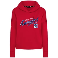 Women's Levelwear  Red New York Rangers Sweet Sizzle Tri-Blend Cropped Pullover Hoodie