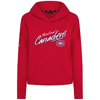 Women's Levelwear  Red Montreal Canadiens Sweet Sizzle Tri-Blend Cropped Pullover Hoodie