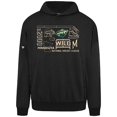 Men's Levelwear  Black Minnesota Wild Contact Campaign Pullover Hoodie