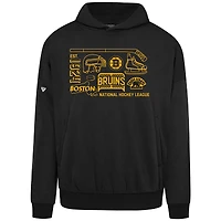 Men's Levelwear  Black Boston Bruins Contact Campaign Pullover Hoodie