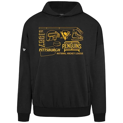 Men's Levelwear  Black Pittsburgh Penguins Contact Campaign Pullover Hoodie