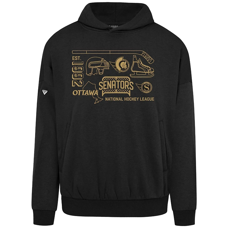 Men's Levelwear  Black Ottawa Senators Contact Campaign Pullover Hoodie